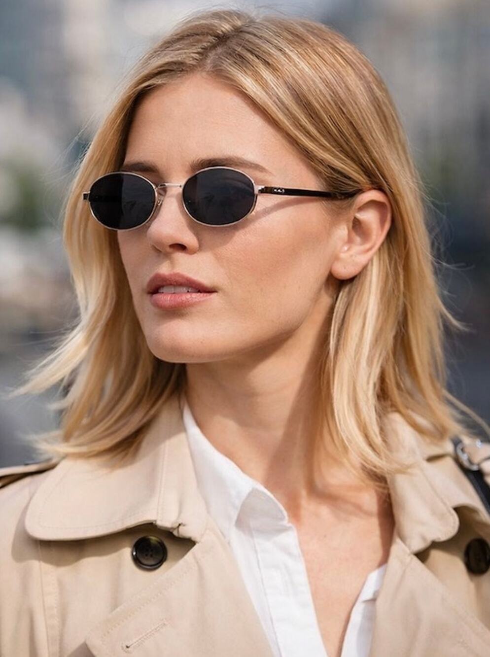 Max & Co Sunglasses Womens Oval Black Gold Metal MO0093 01A 50/18/140 Gray Lens
